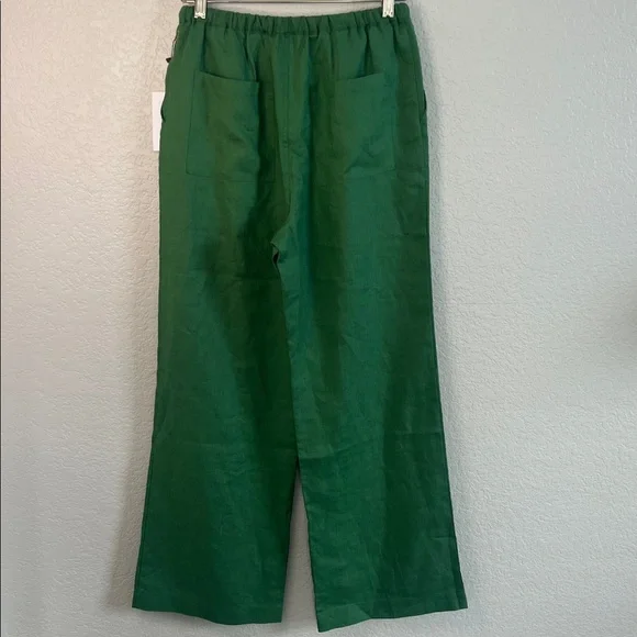 NWT NATION LTD Lucia Tie Waist Pants In Green. Size M - Picture 8 of 13